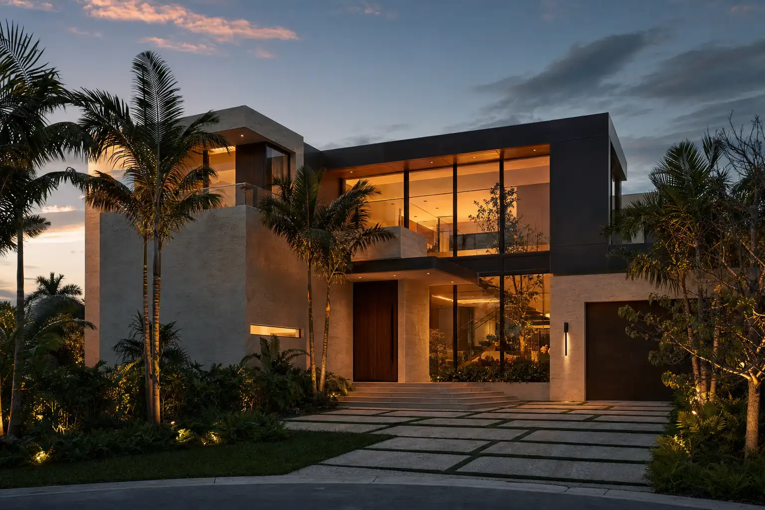 Aerial view of an exceptional Miami home with a newly installed roof